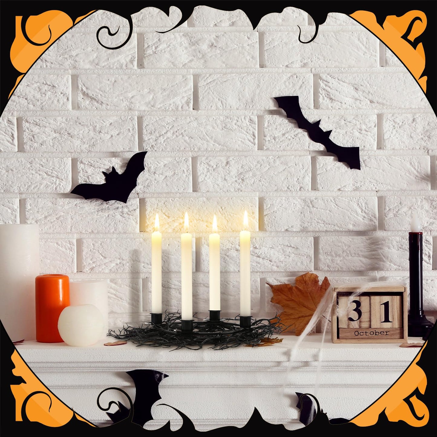 Beeveer Halloween Candle Holder 17 Inch Gothic Black Branches Candlestick Black Candelabra Spooky Halloween Candle Stick Holder for Desktop Dinner Party Wedding Table Centerpieces