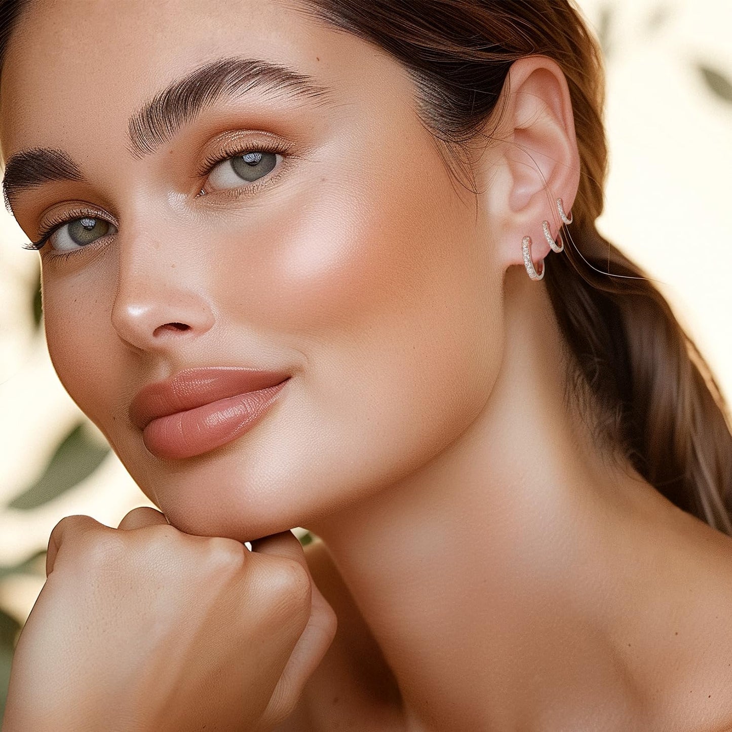 Agvana 0.58 Ct. Tw. Lab-Grown Diamond Hoop Earrings in Sterling Silver (D-E Color, VS Clarity) Fine Jewelry Anniversary Birthday Gifts for Women Her, Size 16MM