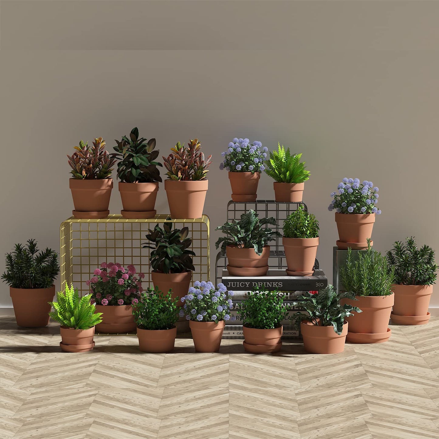 Fcacti 80 Pcs Small Mini Clay Pots 2.1'' Terracotta Pot Clay Ceramic Pottery Planter Cactus Flower Pots Succulent Nursery Pots- Great for Window Boxes, Cactus, Plants, Crafts, Wedding Favors