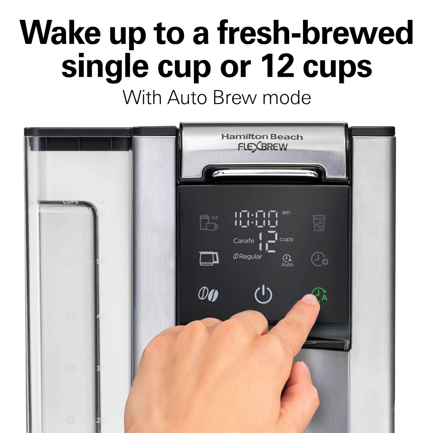 Hamilton Beach FlexBrew Advanced 5-in-1 Thermal Programmable 12 Cup Drip and Single Serve Hot & Iced Coffee Maker, Movable 60oz. Water Reservoir, Use Pod Packs and Grounds, Fast Brewing, Black (49929)