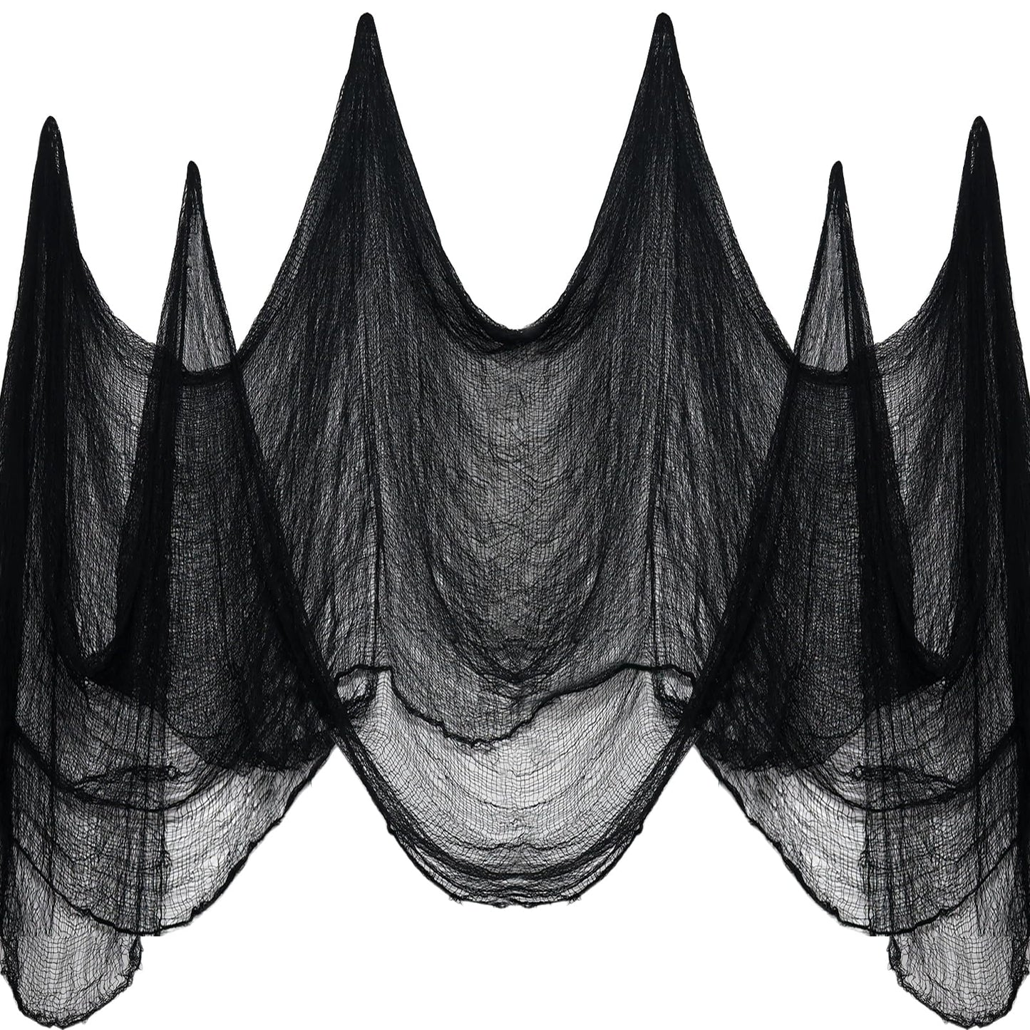 Diteryy Halloween Creepy Cloth 400 x 85 Inch Black Halloween Spooky Fabric with Cobwebs and Spiders Creepy Gauze Cloth Scary for Party Haunted House Decoration Outdoor Entrance