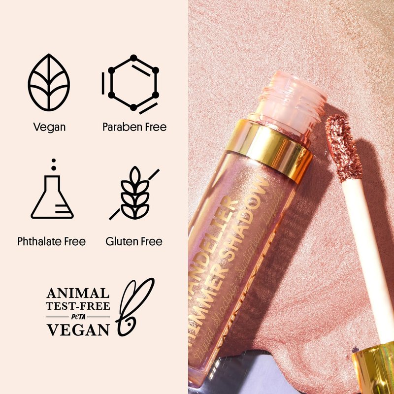 Winky Lux Chandelier Shimmer Cream Eyeshadow - Liquid Glitter Eyeshadow, Long Lasting Crease Free, One Swipe Coverage and Sparkle, Gold, Bottle Pop