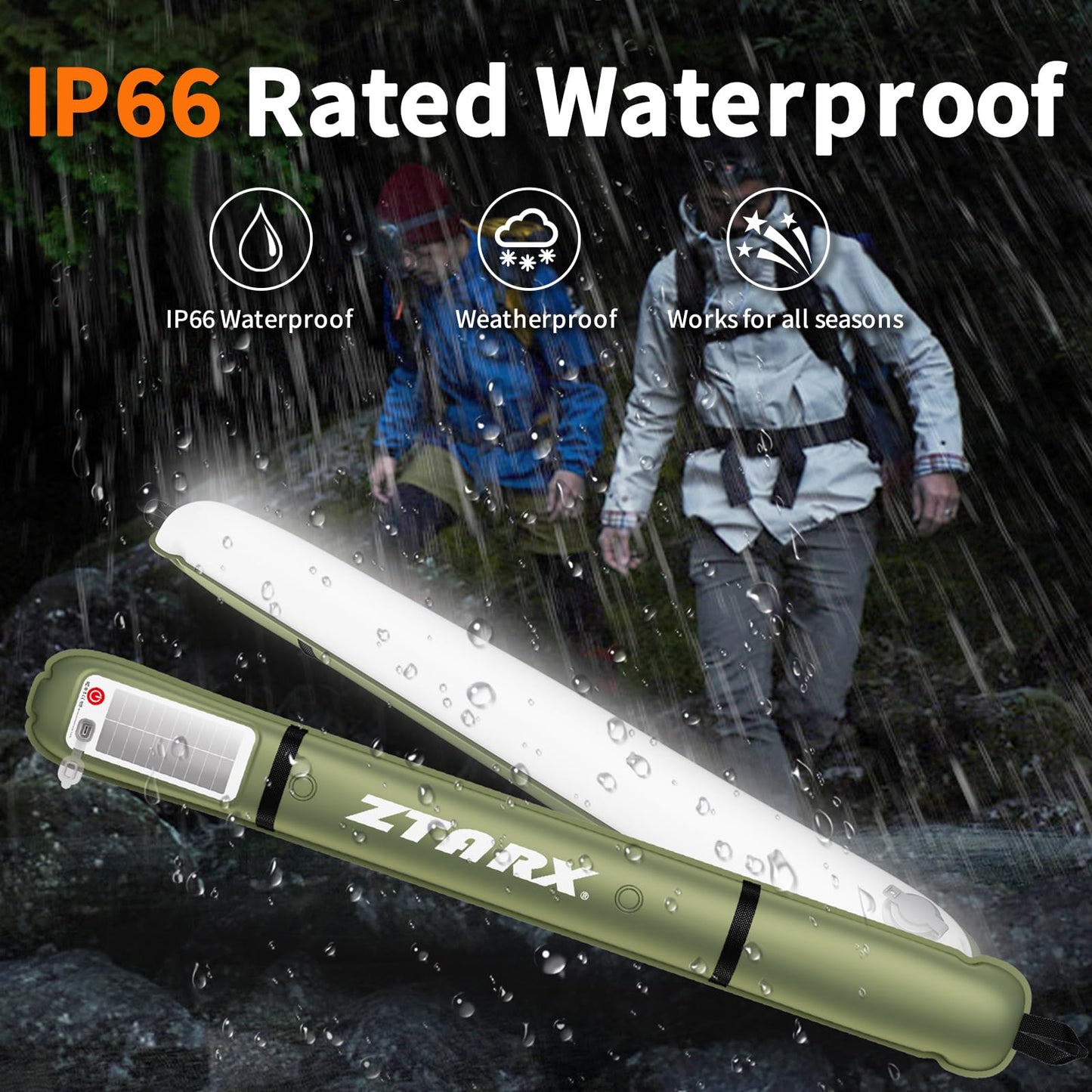 ZTARX Inflatable Solar Camping Lantern,USB Rechargeable,4 Lighting Modes,IP66 Waterproof,Portable and Lightweight Tent Light 86cm