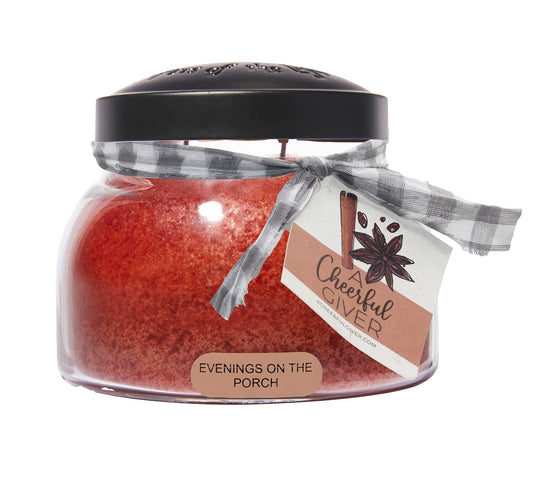 A Cheerful Giver - Evenings On The Porch Mama Scented Glass Jar Candle (22oz) with Lid & True to Life Fragrance Made in USA