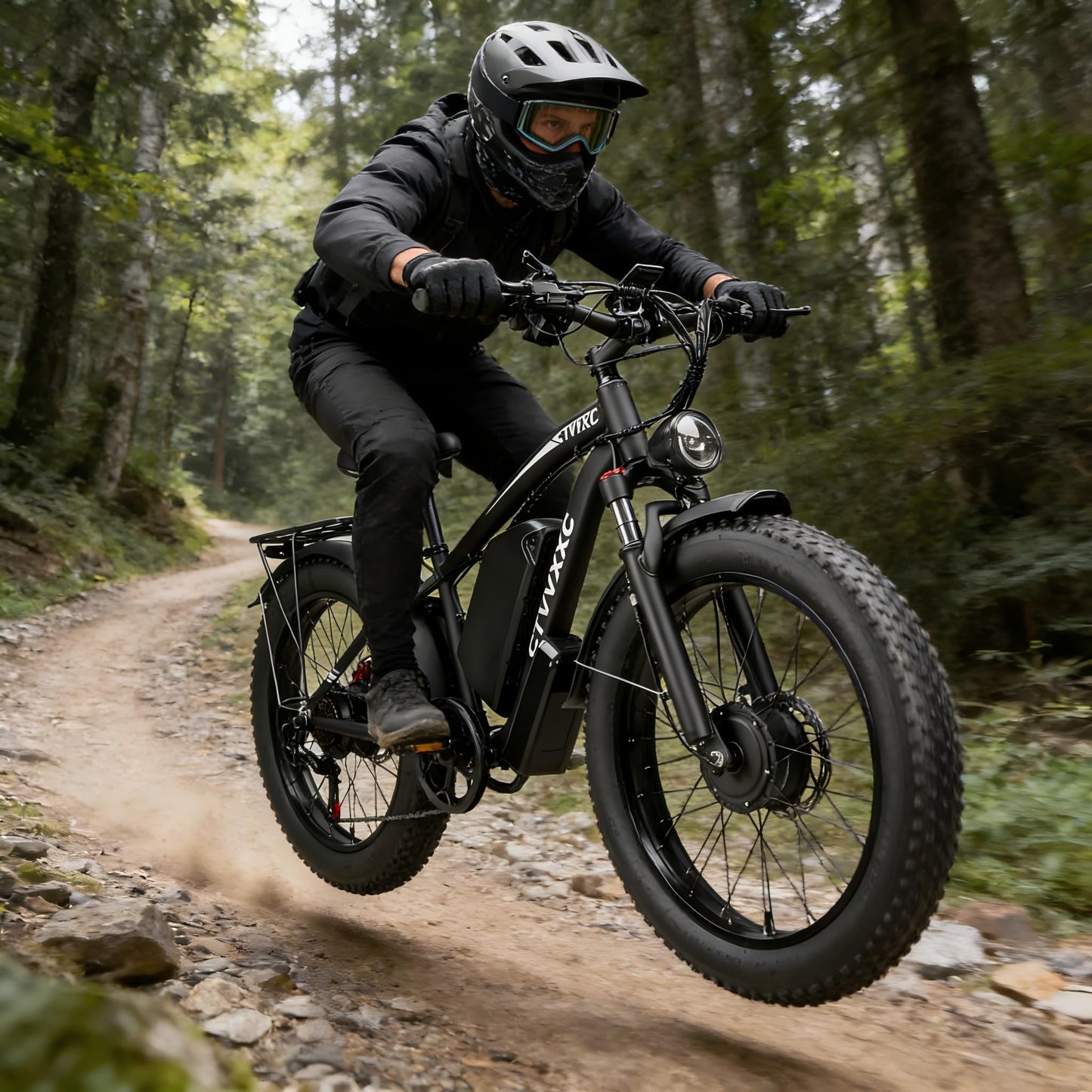 6000W Peak Dual Motor Ebike for Adults - 52V 34Ah Fast Electric Bike for Men Women 45 MPH,Up to 100 Miles,24" Fat Tire Lockable Suspension Electric Bicycle for Snow Off-Road Commuter Mountain E-Bike