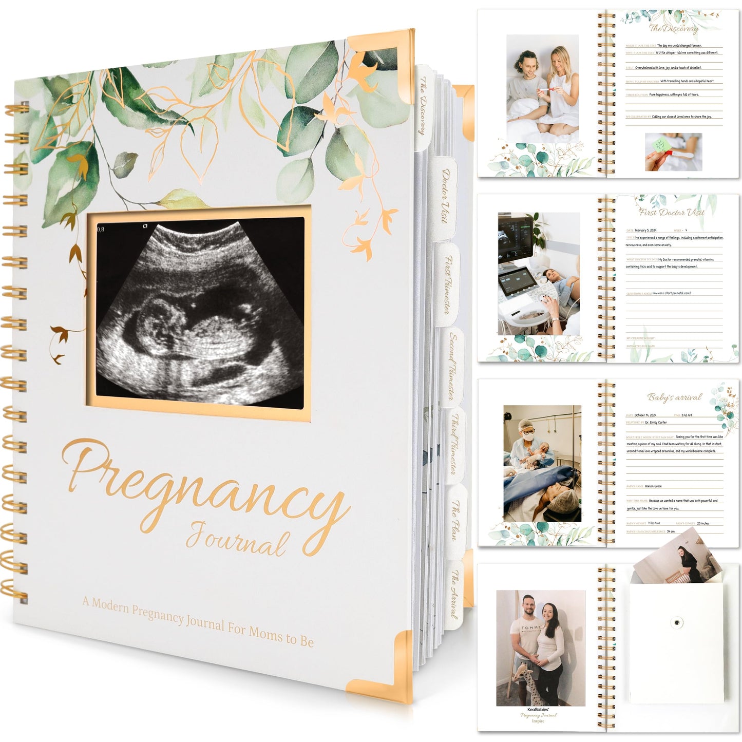 Pregnancy Journal for First Time Moms Gifts - 90 Pages Hardcover Pregnancy Memory Book, Beautiful & Cute Baby Book Keepsake, Ultrasound Baby Scrapbook, New Mom Gifts for Mother's Day (Alpine)