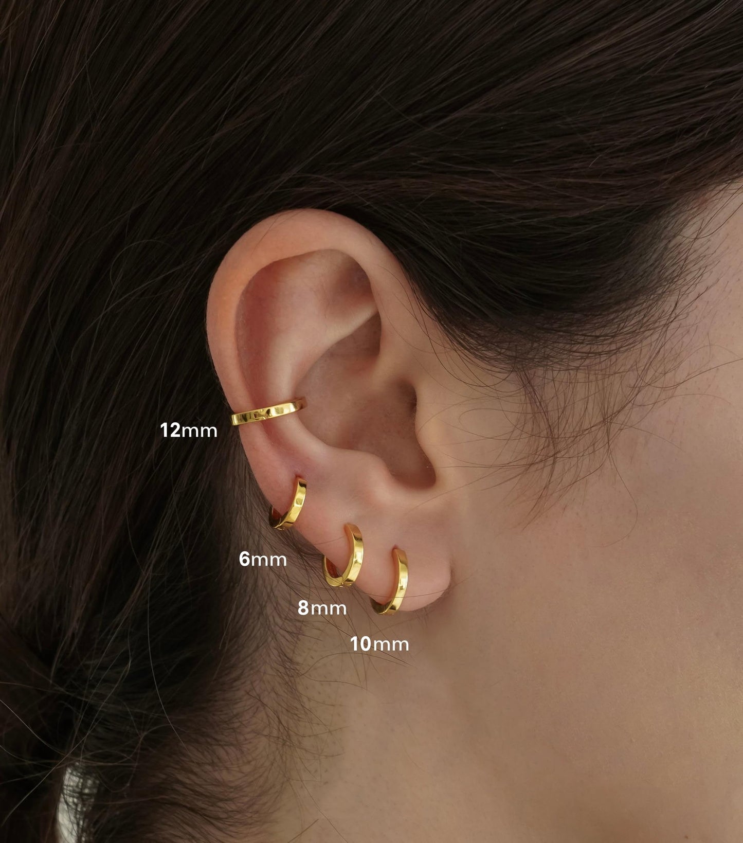 Gold Earrings Set for Women Men Trendy Simple Thin Small Cute Huggie Hoop Earring Stacks Hypollagenic Cartilage Earrings for Multiple Piercing Lightweight Mini Dainty Clip On Jewelry Gifts