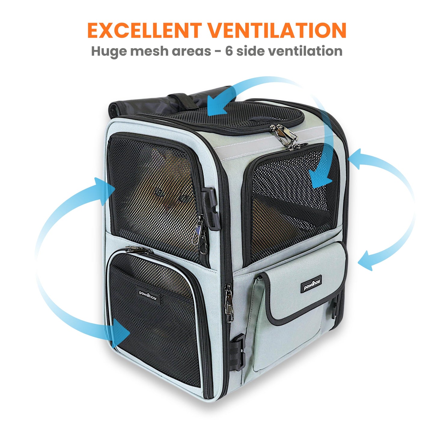 Crash-Tested Multi-Window Cat Backpack Carrier | 2-in-1 Lab-Tested Cat Car Seat & Dog Backpack Carrier | 4 Windows, 4-Side Breathable, Zipper Locks, Foldable | Perfect for Hiking & Pet Car Travel.