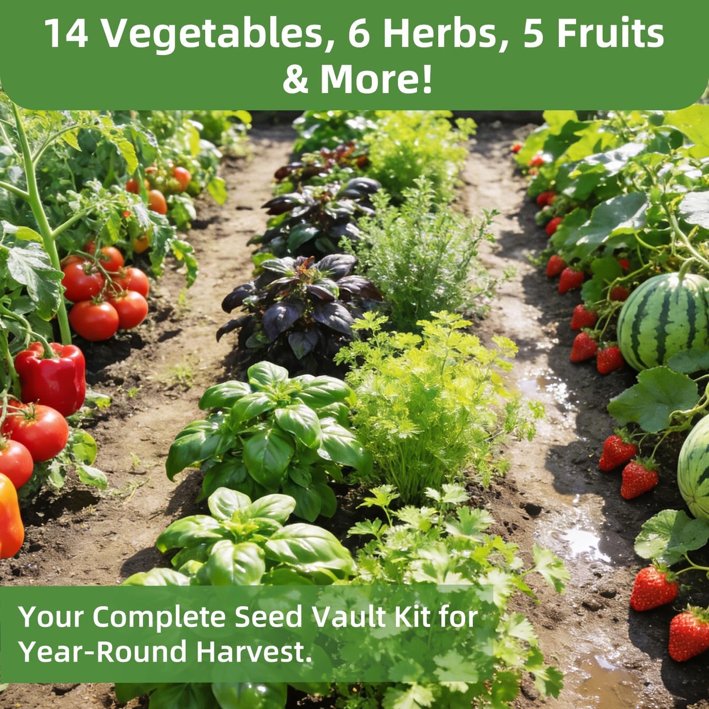 【Seed Vault】 Heirloom Vegetable Seeds Planting Kit - 15,000+ Non-GMO Seeds for Hydroponic, Indoor & Outdoor Gardening | Includes Tomato, Cucumber, Carrot Seeds & Survival Backpack Emergency Gear