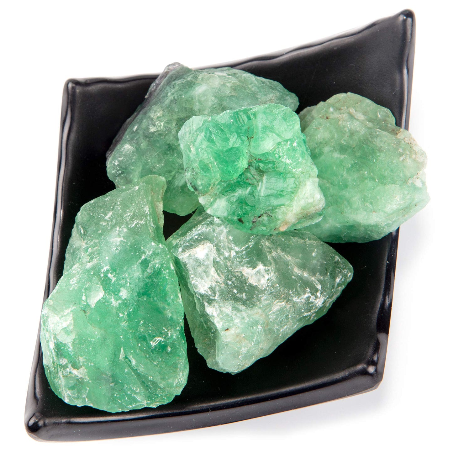 UU UNIHOM 1 lb Bulk Rough Raw Green Fluorite Crystal for Tumbling, Cabbing, Polishing, Decoration, Wrapping,Large 1" Natural Raw Stones