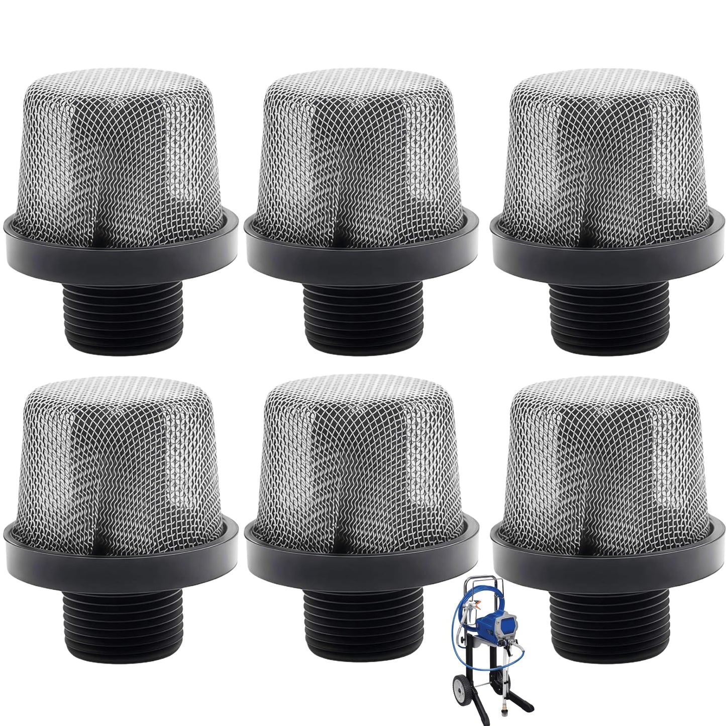6 Pack 288716 3/4" Inlet Suction Strainers Filters for Graco Airless Paint Sprayer X7/LTS17,X5/LTS15, ProX9/ProX19,ProX7/ProX17, ProX17/ProLTS 170 and More Replaces 288716, 243-082,243082, 195697