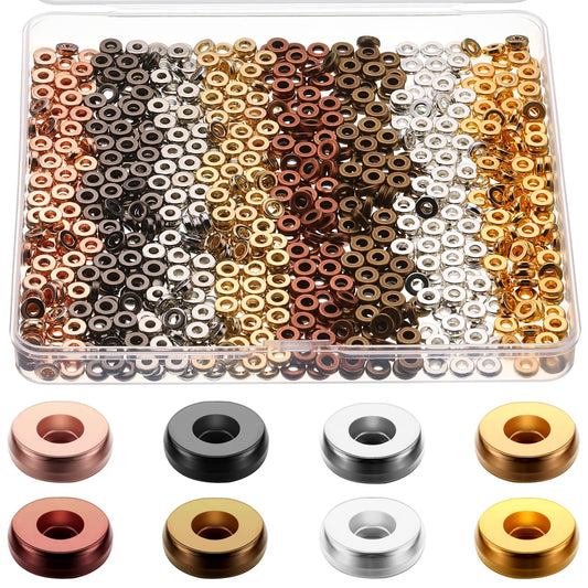 800 Pcs 6mm Flat Spacer Beads for Jewelry Making, Rondelle Disc Beads Bulk, Gold & Mixed Color Bead Spacers for Bracelets Necklaces DIY Crafts(Mixed Color)