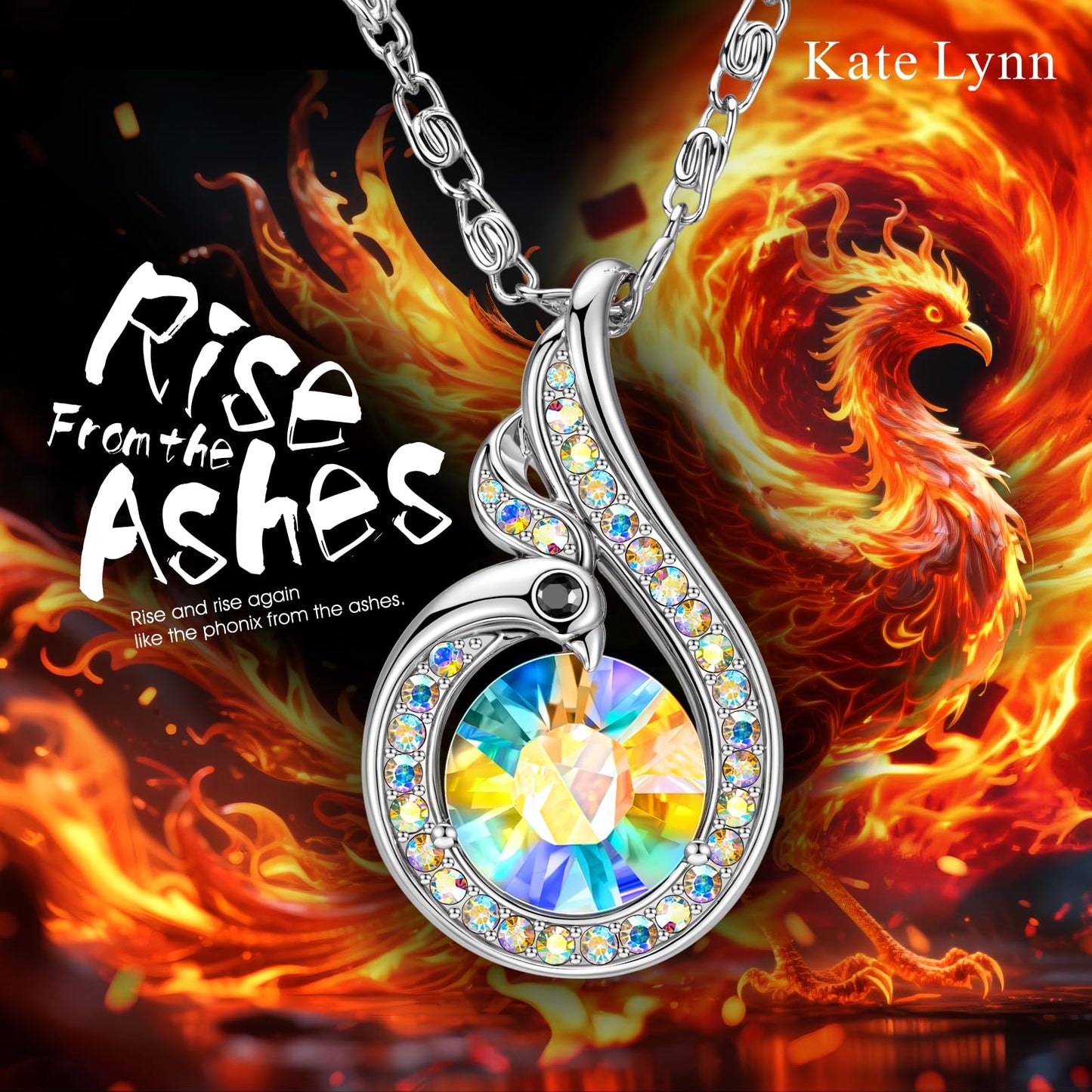 Kate Lynn Phoenix Birthstone Necklaces for Women Pendant Necklace Crystal Jewelry, Birthday Gifts for Women Wife Girlfriend Mothers Day Gift for Mom Daughter Unique Lady Christmas Jewelry Gift for Her, June Birthstone Moonstone Necklace