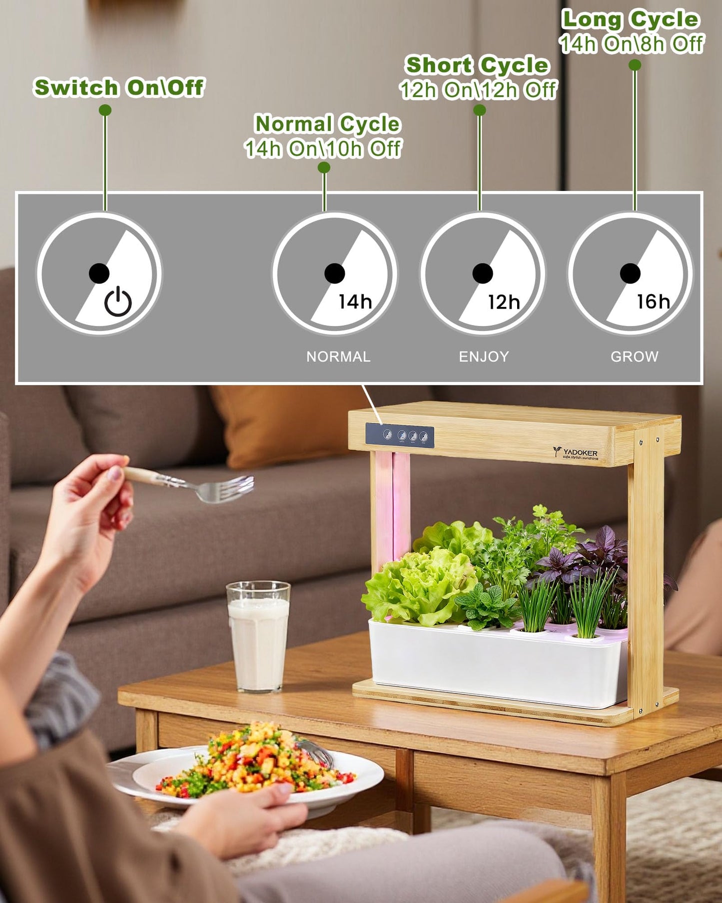 yadoker Plant Grow Light and Indoor Hydroponic Garden System