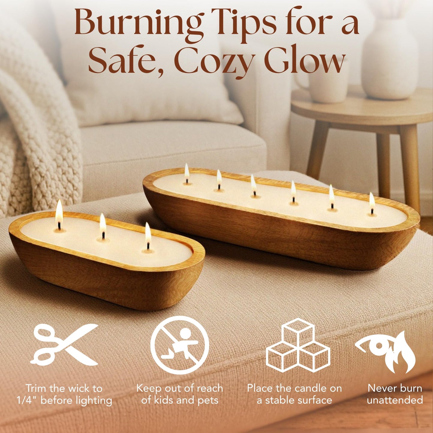 Dough Bowl Candle Co. Orange Candles - Citrus Scented Candles for Home (Mandarin Cranberry Cherry Vanilla), Non Toxic 100% Soy Wax, Decorative 3 Wick 10x6 Big Luxury Aromatherapy Gifts for Women Men