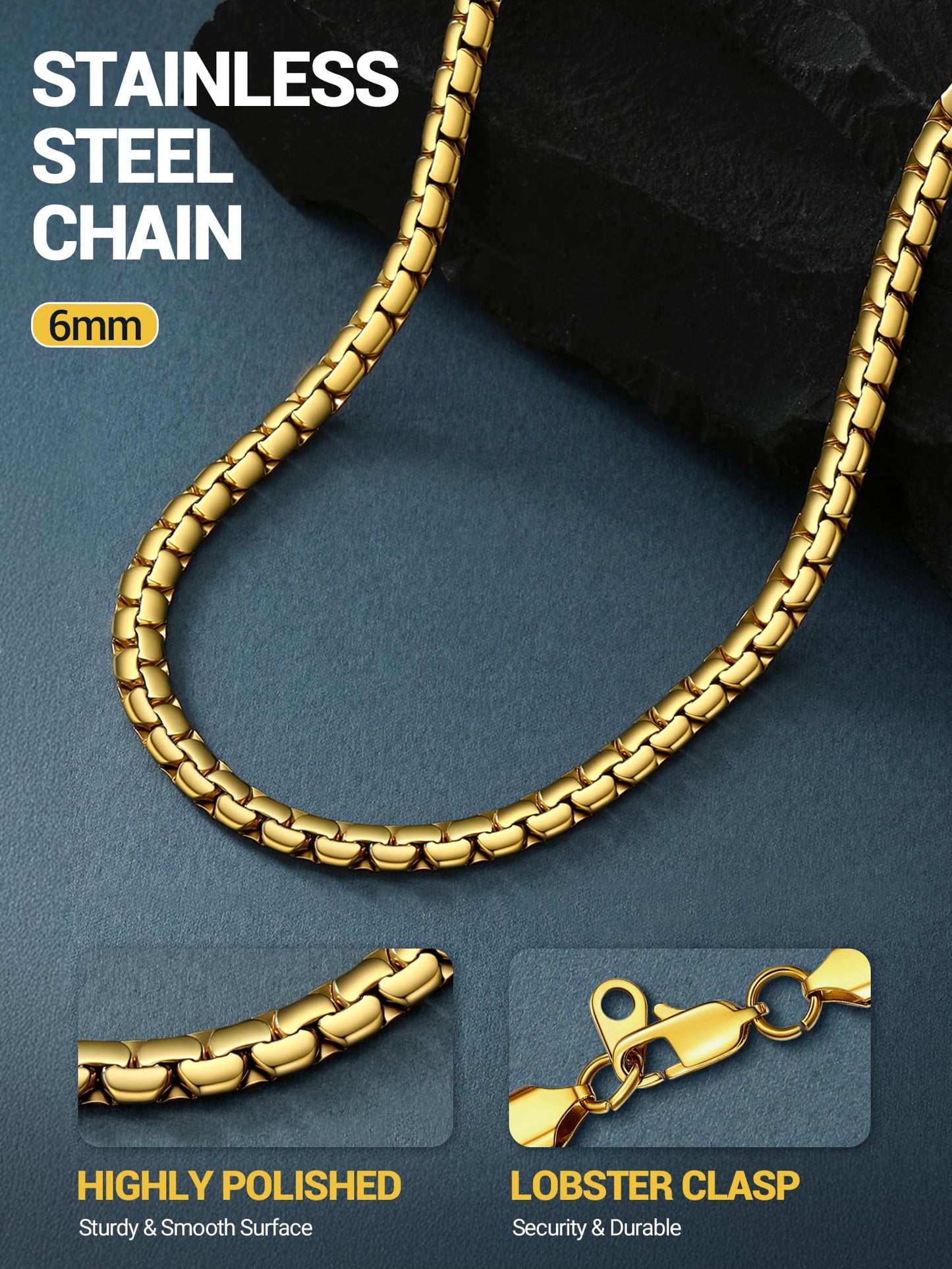 PROSTEEL Mens Chain Chains Gold Necklace Necklaces For Men Stainless Steel Jewelry