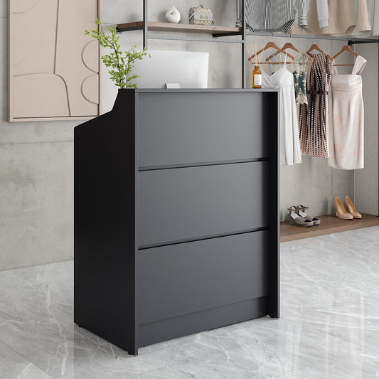 AGATEO Small Reception Desk with Drawer – Front Desk, Checkout Counter & Retail Counter – Cash Register Stand