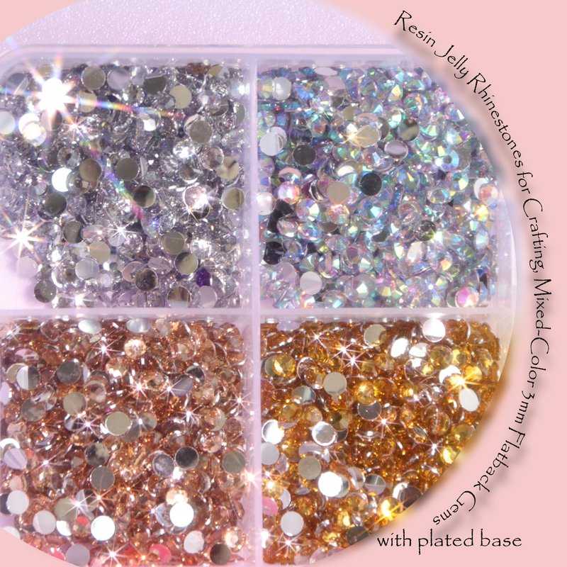 Bedazzle Kit with Rhinestones for Crafting, 28 Colors, 36000 Pieces, 3mm Flat Back Resin Gems, Bling Rhinestone Kits with B7000 Glue, Tweezers and Wax Pen for DIY Diamond Art, Phone, Clothing, Nail