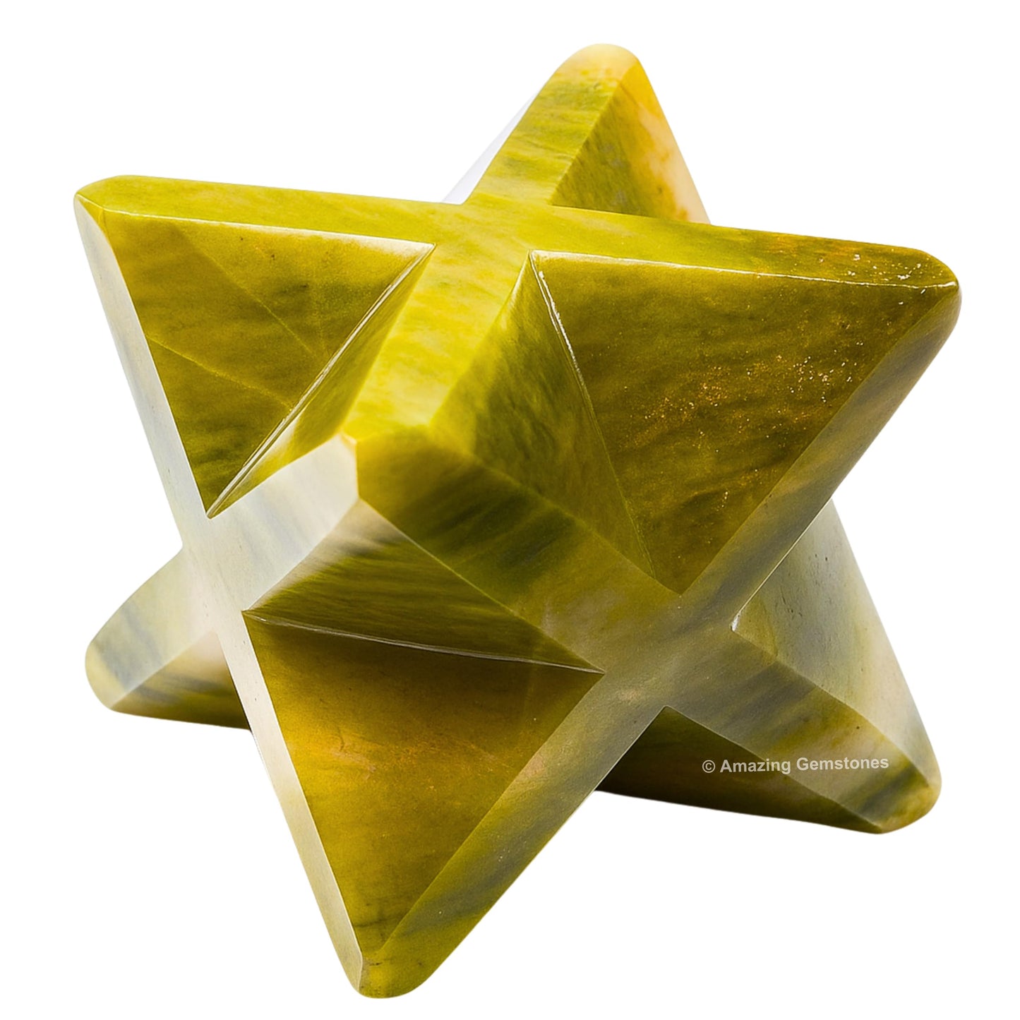 Amazing Gemstone Vesuvianite Merkaba Crystal - 0.75 Inches Metaphysical Merkaba Star for Meditation - Energetic Tetrahedron Crystal and Healing Stones for Spiritual Growth and Healing (15-20mm)