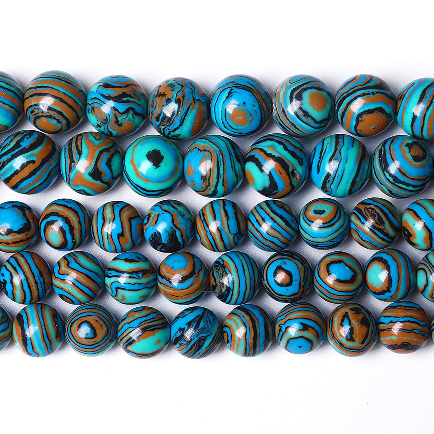 48PCS 8mm Natural Blue Malachite Stone Beads Round Loose Gemstone Beads for Jewelry Making DIY Bracelet Necklace 15 Inch,Energy Stone Healing Power