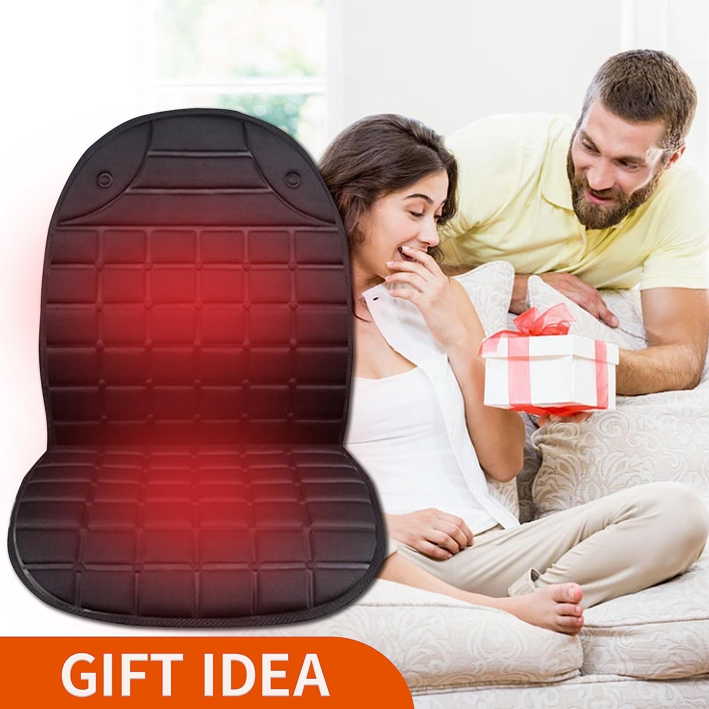Teomi Heated Seat Covers, 2 Fast Heating Models Heated Seat Cushion Black