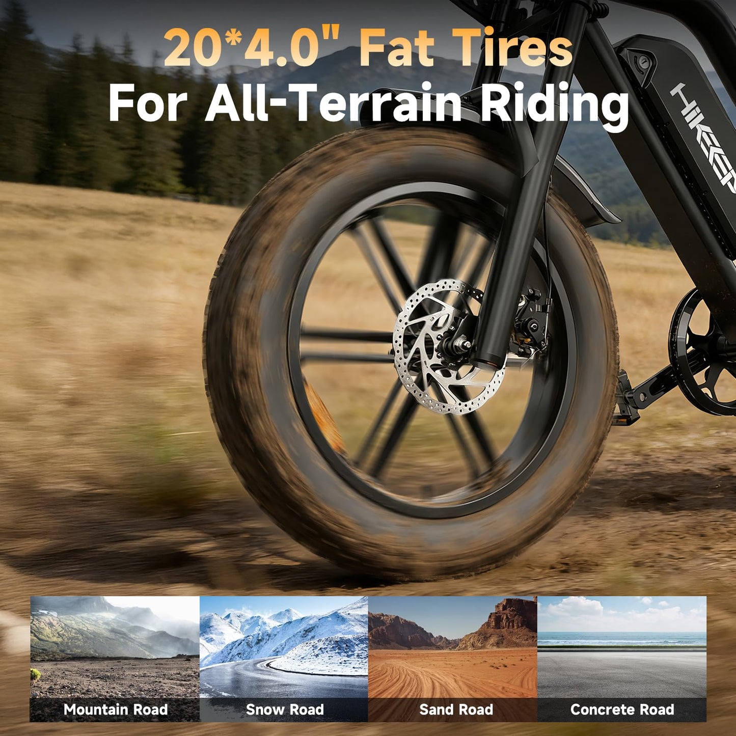 HiKeep Electric Bike for Adults - 20 x 4 Inch Fat Tire, 750W/Peak 1500W Motor, 48V15.6AH Detachable Battery, 4 Riding Modes Electric Dirt Bike, 7 Speed Electric Motorcycle, 28MPH UL 2849 Certified