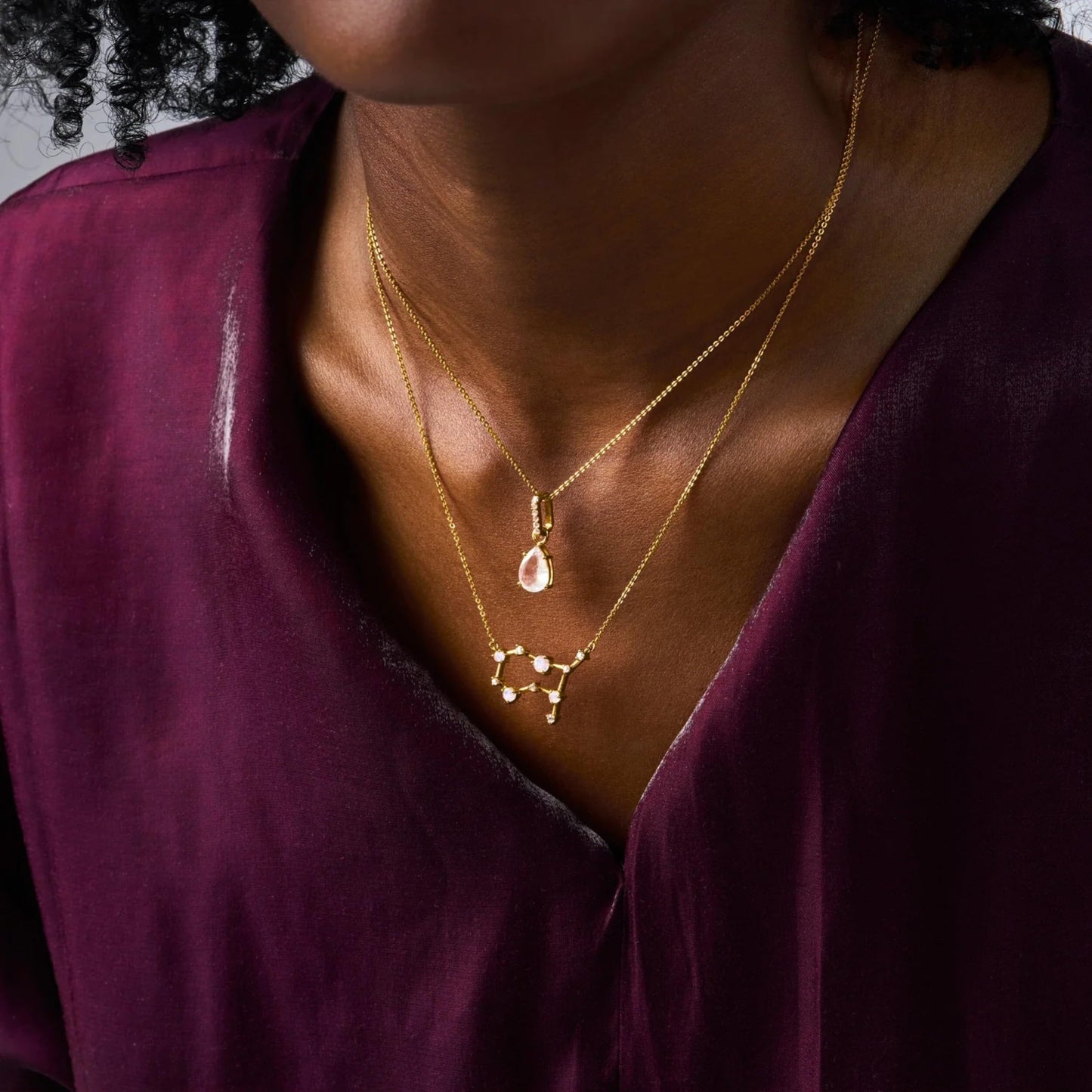 Moon Magic Moonstone Necklace Sway - June Birthstone / 925 Sterling Silver - 18k Rose Yellow Gold Rainbow Moonstone Necklaces for Women/Authentic Crystal Jewelry