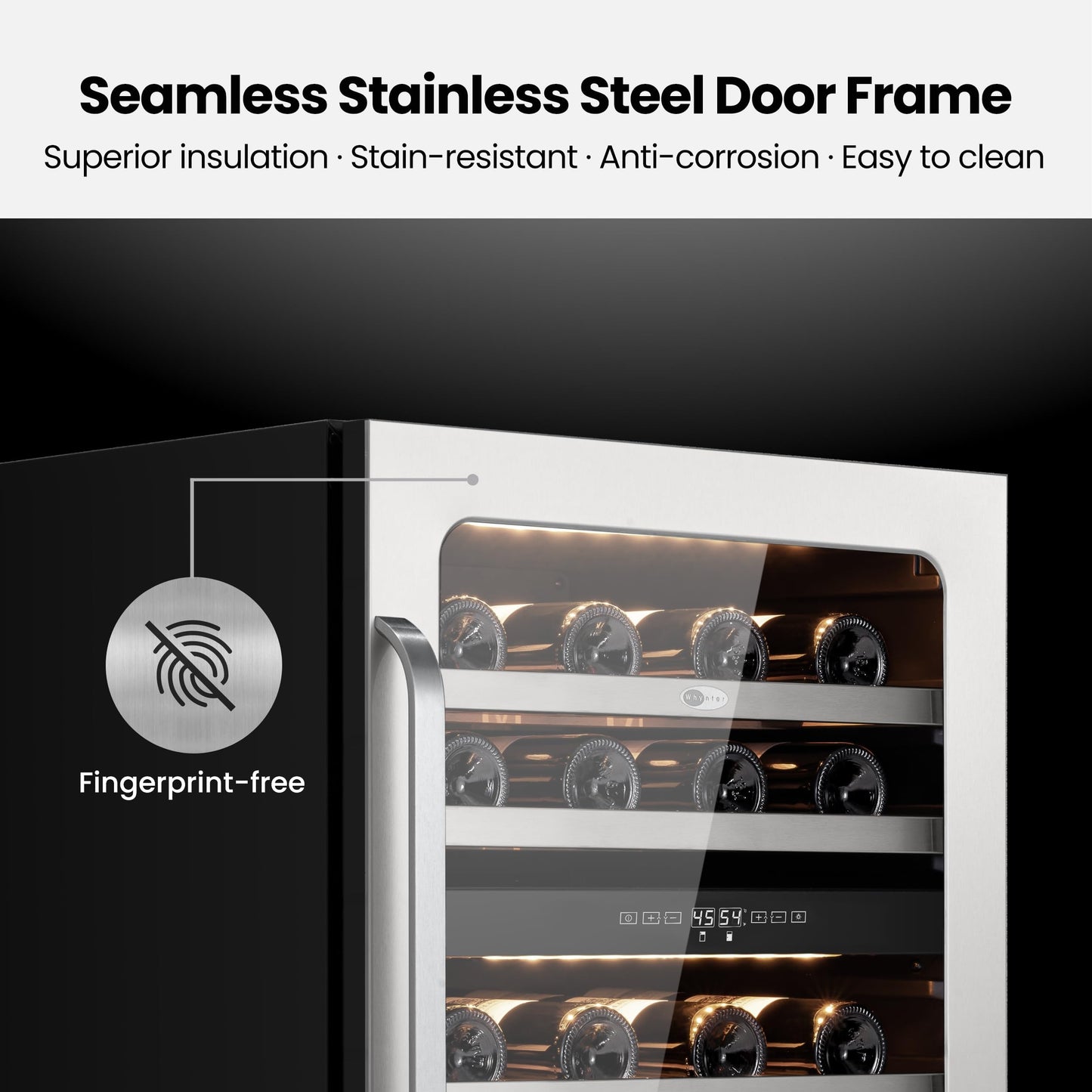 Whynter 46 Bottle Wine Cooler Refrigerator, 24 Inch Wine Fridge Dual Zone, 40-65°F Digital Control Home/Bar/Kitchen (5.65 cu.ft)