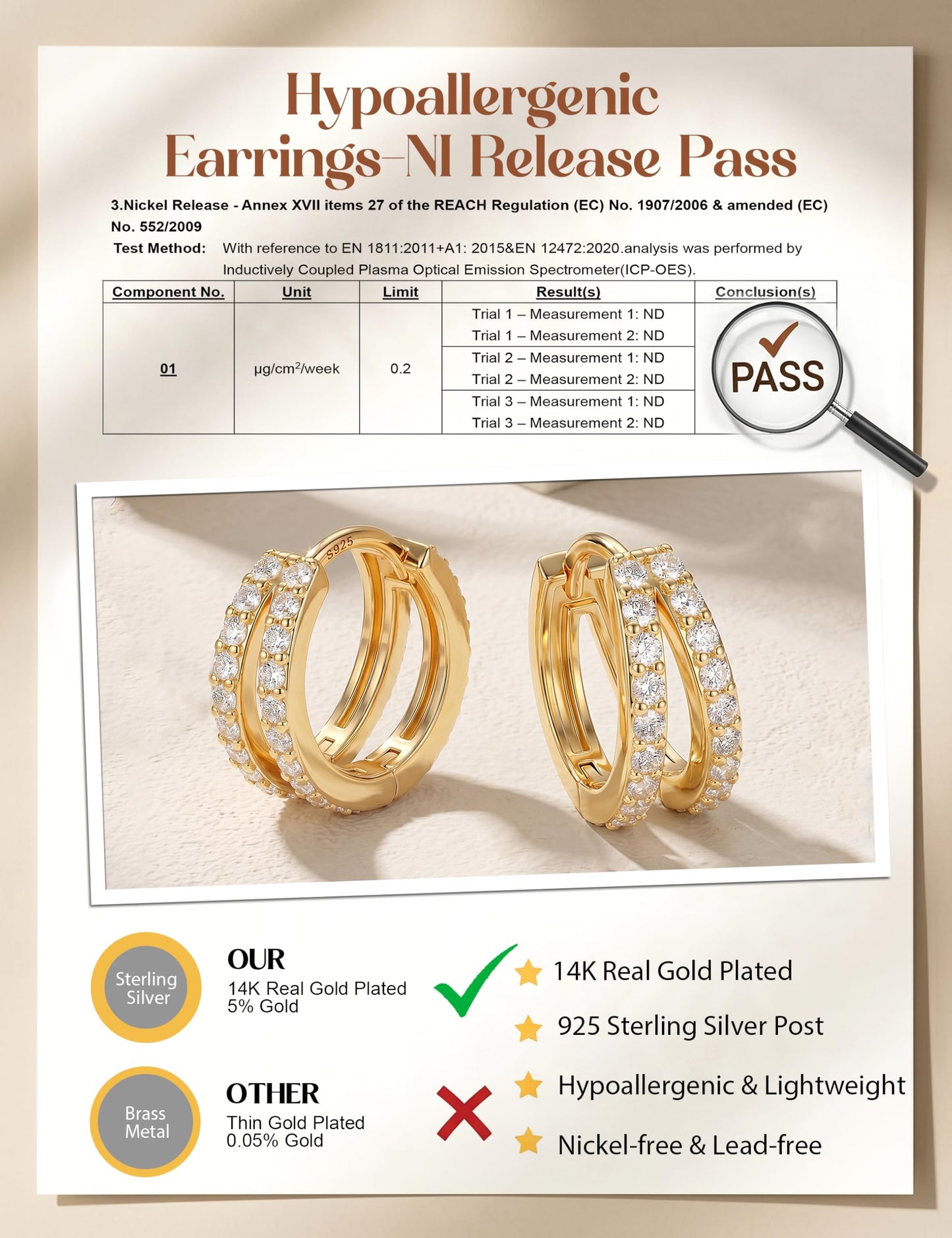 MILACOLATO 925 Sterling Silver Earrings for Women, 14K Gold Plated Small Huggie Hoop Earrings, Layer CZ Double Hoop Earrings Stacks Trendy Jewelry Gifts