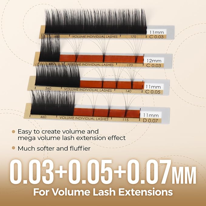 LASHVIEW 0.20 Thickness Silk D Curl Fake Eyelash Extensions Mixed Tray 8-15mm Natural Thick Lashes Individual Semi-Permanent Eyelashes Application for Professional Salon Use
