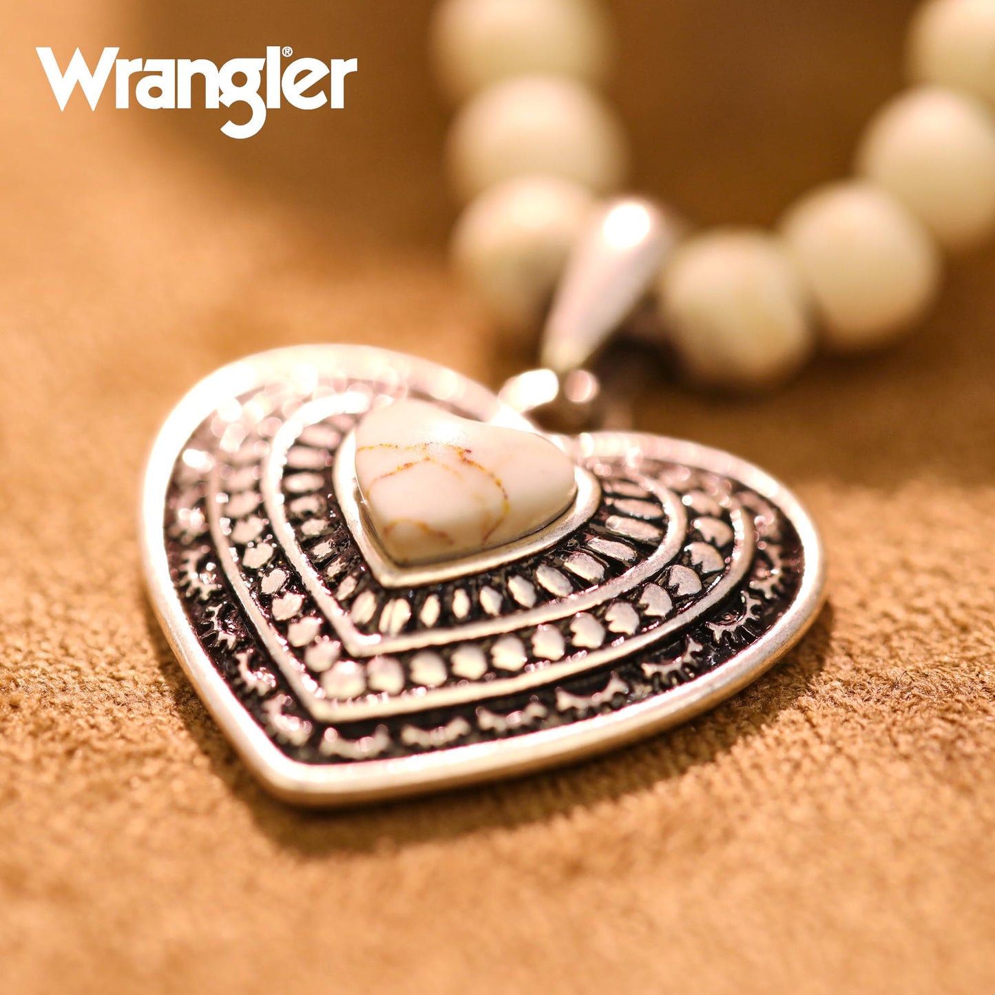 Montana West Wrangler Western Pendant Necklace for Women 14k Gold Silver Heart Statement Turquoise Cowgirl Vintage Trendy Fashion Jewelry WNS-2021S-WT