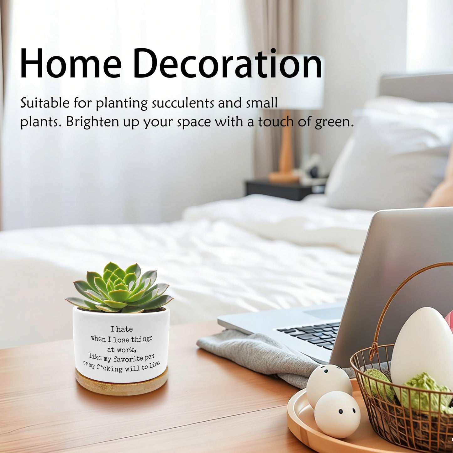 EVIHCG Office Humor Gifts Planter Pots, Funny Sarcastic Gifts for Coworkers, I Hate When I Lose Things at Work Ceramic Succulent Plant Flower Planters for Home Office Desk Table Shelf(No Plants)