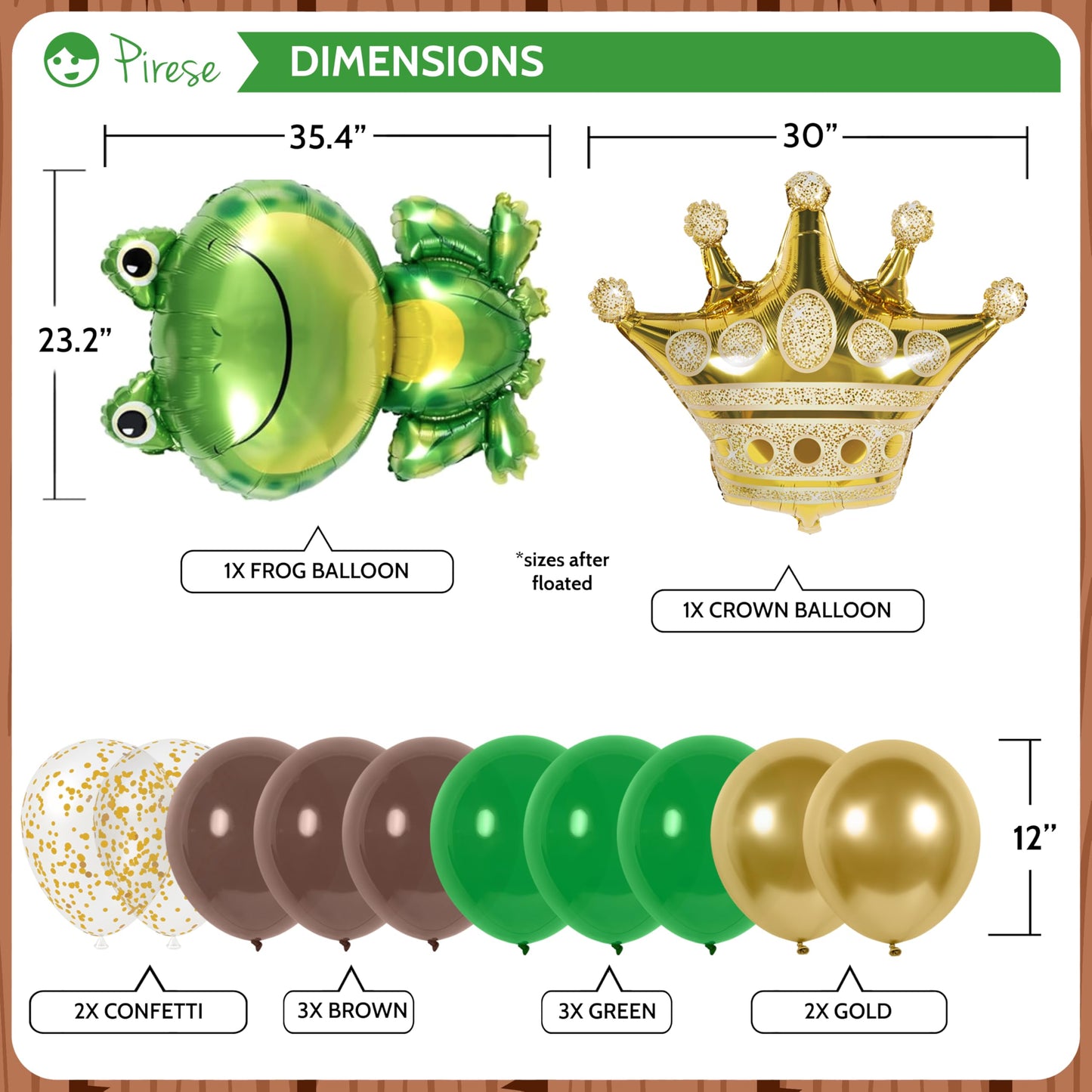 Pirese Ogre Birthday Decorations, Swamp Birthday Party Decorations Kit with Pre-Strung Happy Birthday Banner, Frog & Crown Foil Balloons, Latex and Confetti Balloons, Ogre Party Supplies