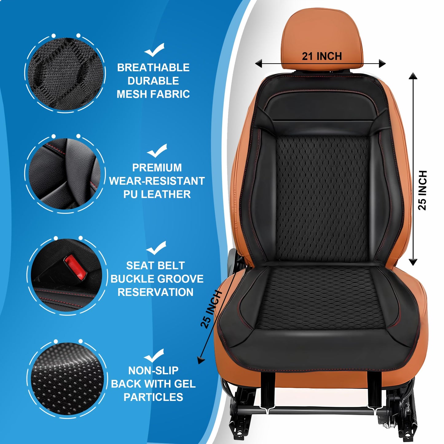 Cooling Car Seat Cushion Front Seat Warm Cooling Car Seat Cover with Massage 16 Fans 12V Car Seat Cooler Car Seat Cooling Pad Ventilated Summer Winter Seat Cover for Car SUV (Black, 3-in-1)