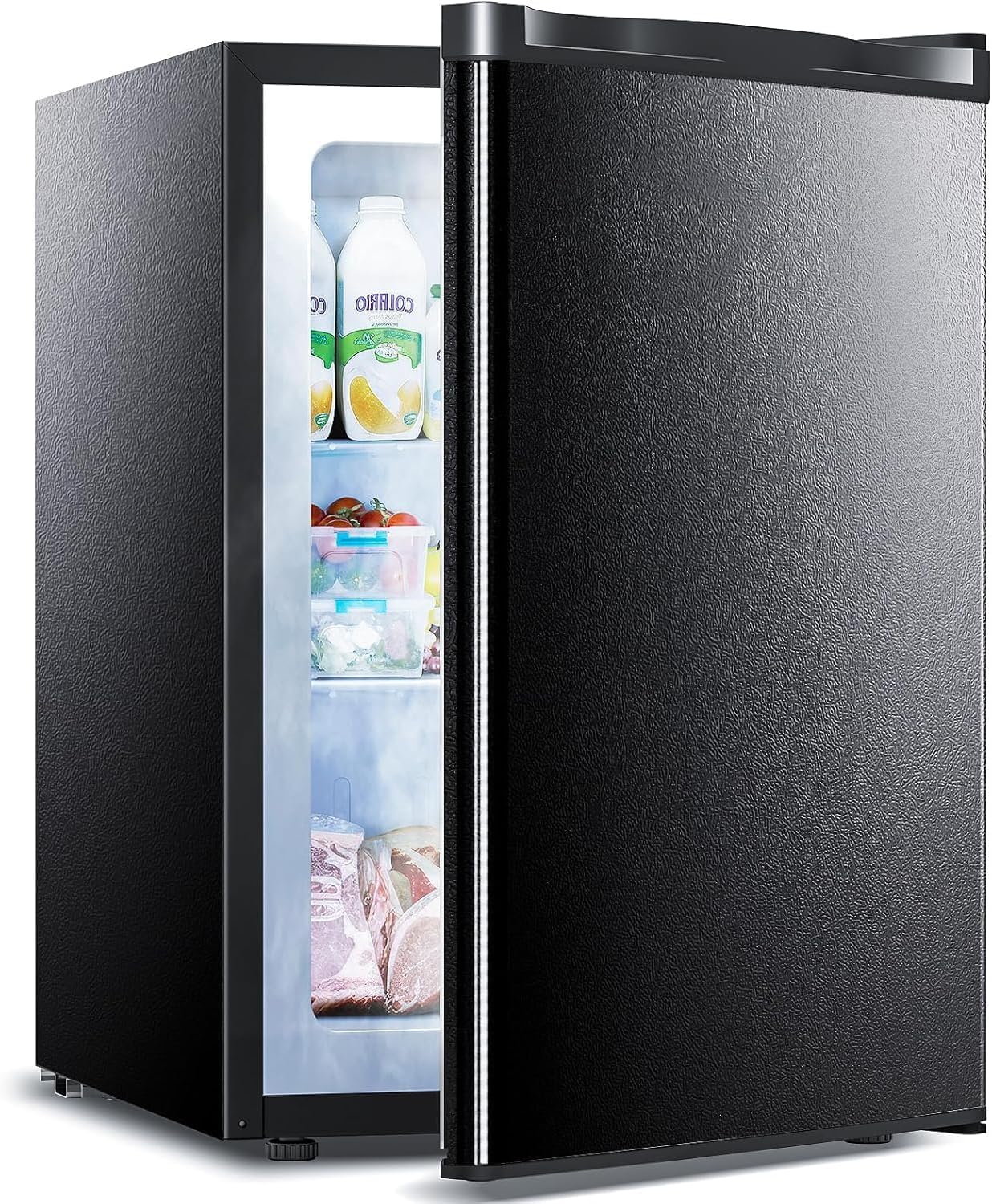 Electactic 3.0 Cu.ft Small Freezer, Mini Upright Freezer with Adjustable Thermostat, Removable Shelves, Reversible Single Door, for Bedroom/Home/Dorms/Apartment, Sanded Black