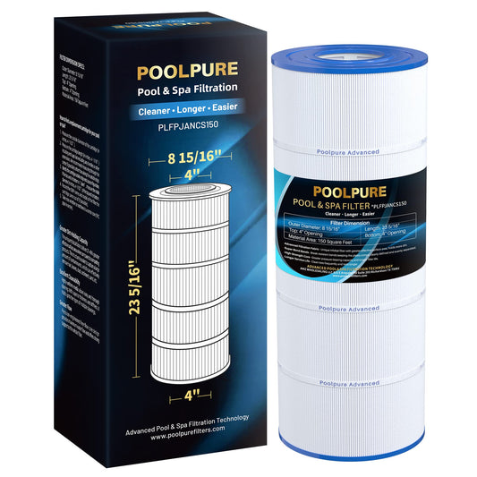 POOLPURE PLFPJANCS150 Pool Filter Replaces Jandy CS150, CCX1500RE, CC1500RE, X-Stream 150, R0462300, PJANCS150, Ultral-B3, Unicel C-8414, C-8317, Filbur FC-0822, FC-1287, Hayward C1502 1 Pack