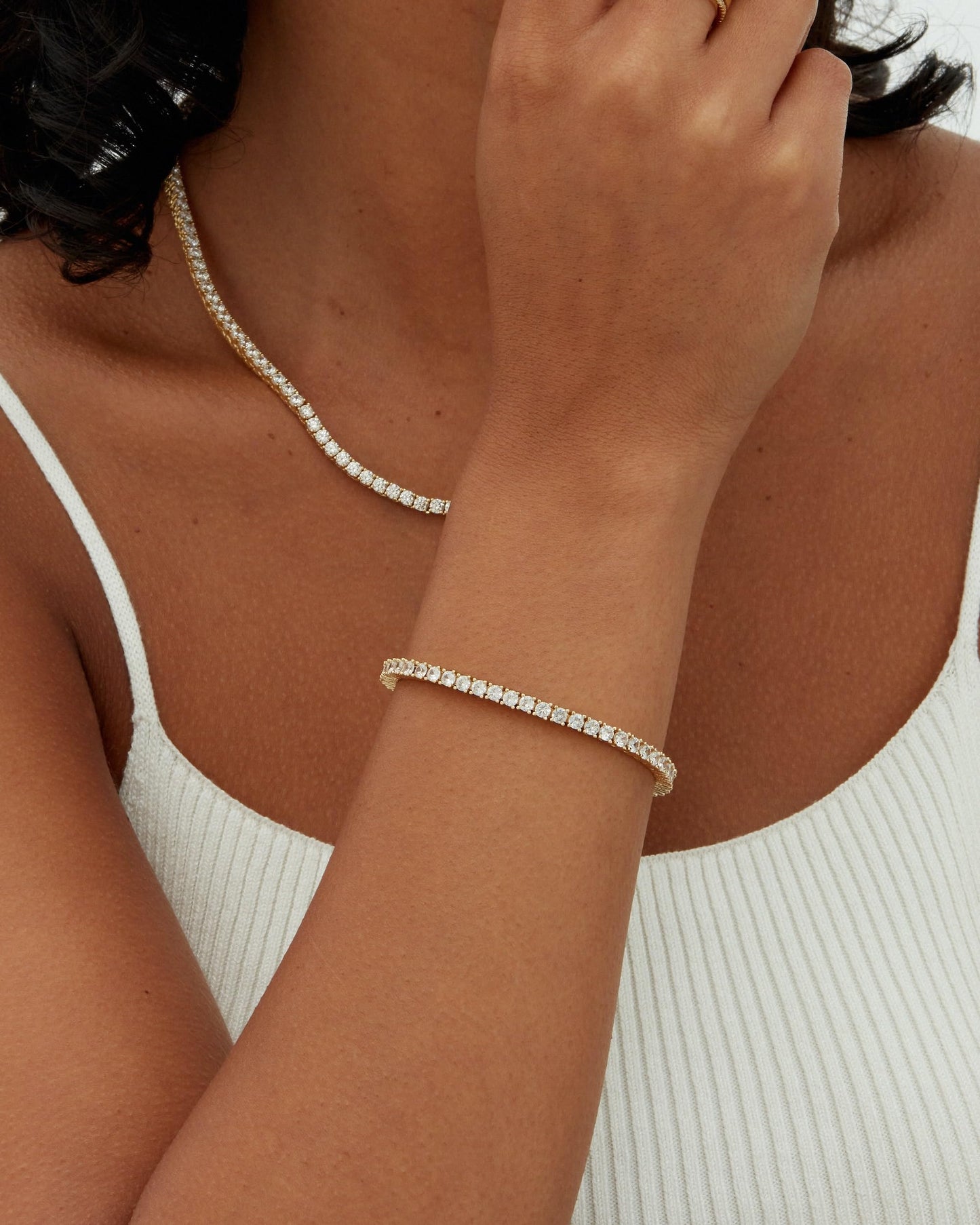 PAVOI 18K Yellow Gold Vermeil Tennis Bracelets for Women - 3mm Cubic Zirconia Classic 925 Sterling Silver Gold Tennis Bracelets for Women and Men - Trendy CZ Jewelry Gifts - Size 7.5 Inches