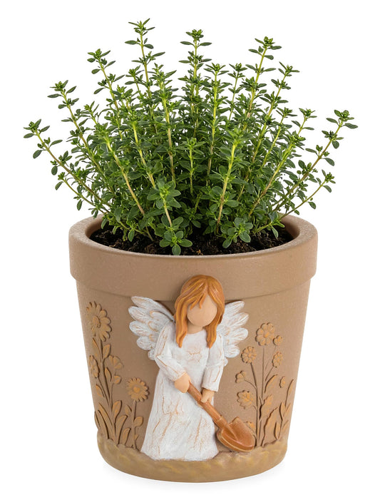 Afigurna Gardening Gifts for Women: Hand-Painted 3D Art Planter for Plant Lover - Angel Planter Gift for Gardener - Cute Succulents Plant Pot Garden Gift for Master Avid Gardener Grandma Mom Christmas