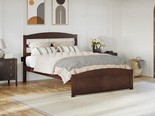AFI, Warren Queen Platform Bed with Matching Footboard, Walnut