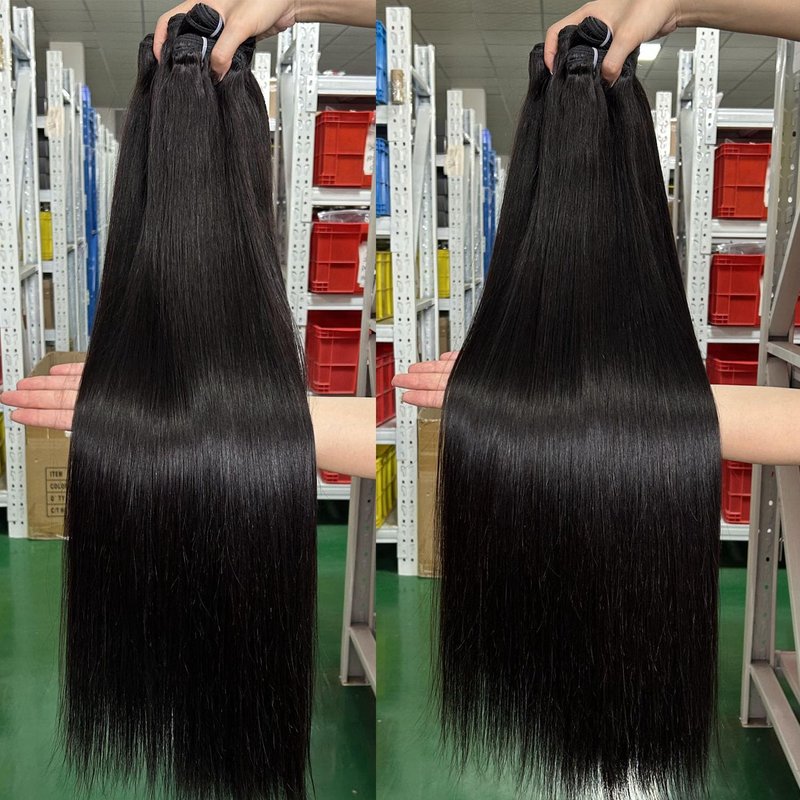 VIPbeauty Raw Straight Bundles Human Hair Bundles 14A Brazilian 1 Single Bundle Human Hair 100% Unprocessed Virgin Weave Bundles Human Hair Raw Remy Hair Bundles Natural Black 95g 20 Inch