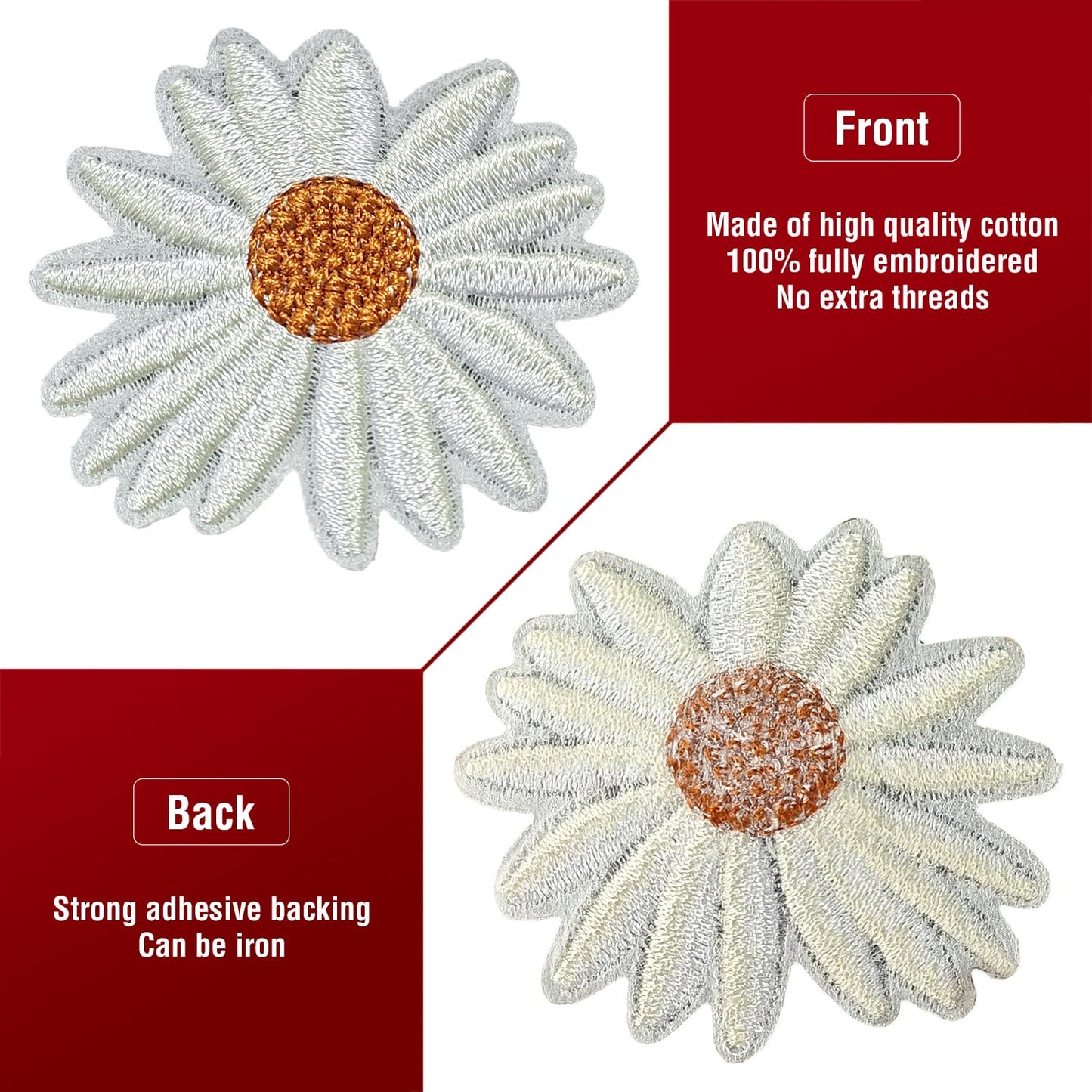 IANZE 42PCS Flower & Butterfly Iron on Patches, Sew on Embroidered Applique Flower & Butterfly Patches for Clothes, Jeans, Hats, T-Shirts, Backpacks, Etc