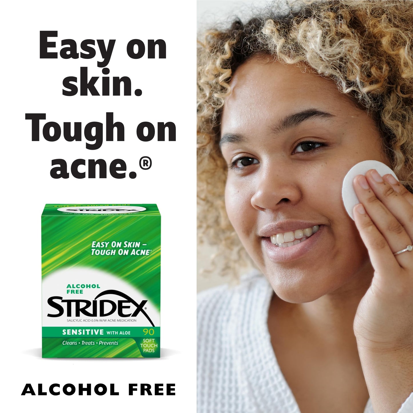 Stridex Medicated Acne Pads, Sensitive, 90-count, (Pack of 3)