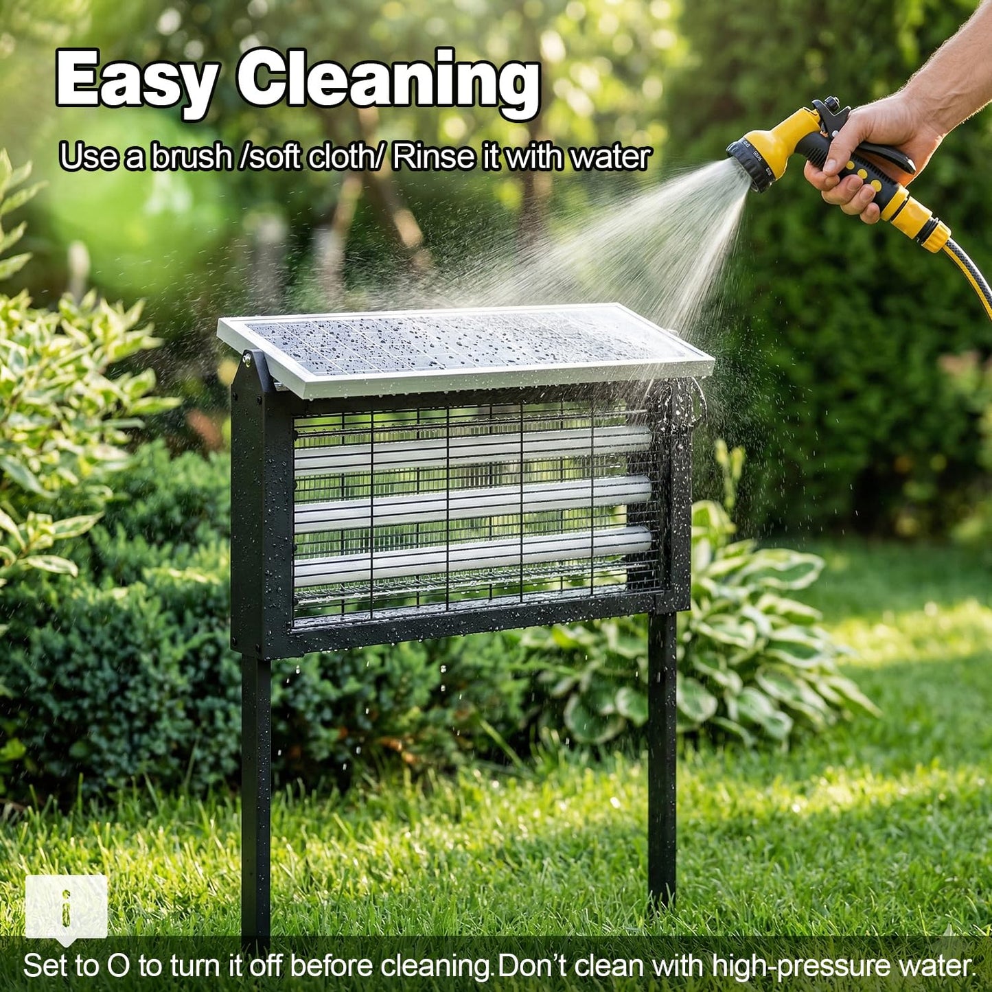 Large Solar Bug Zapper Outdoor, Solar Mosquito Zapper for 3000 sq.ft, Waterproof Mosquito Killer with Stand, Rechargeable Flying Insect Trap for Patio, Yard, Garden, Camping with 20W Solar Panel