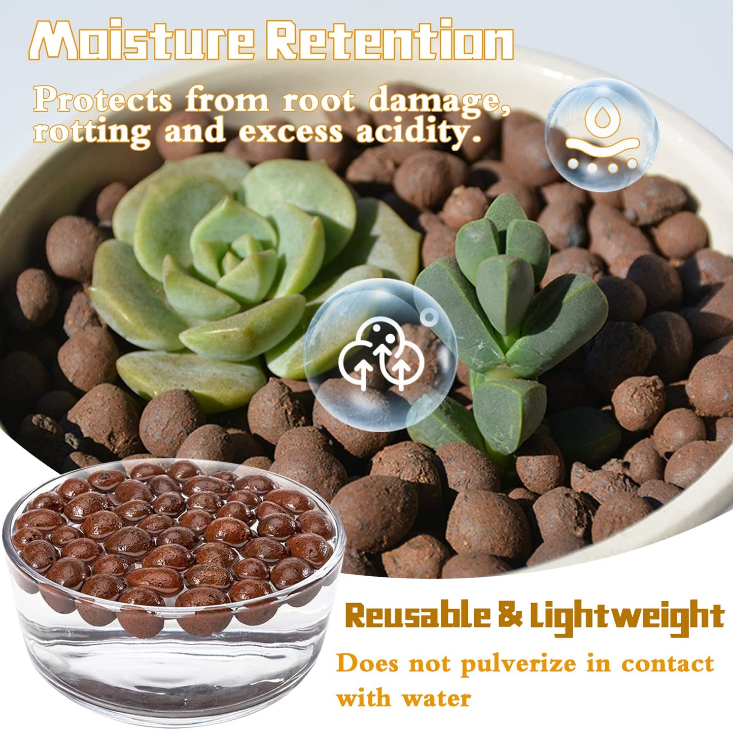 Legigo 10 LB Organic Leca Clay Pebbles for Plants, 4mm-16mm 100% Natural Leca Balls for Indoor Plants, Hydroton Clay Pebbles for Plants Hydroponic Aquaponics Growing Orchid Drainage Terrarium