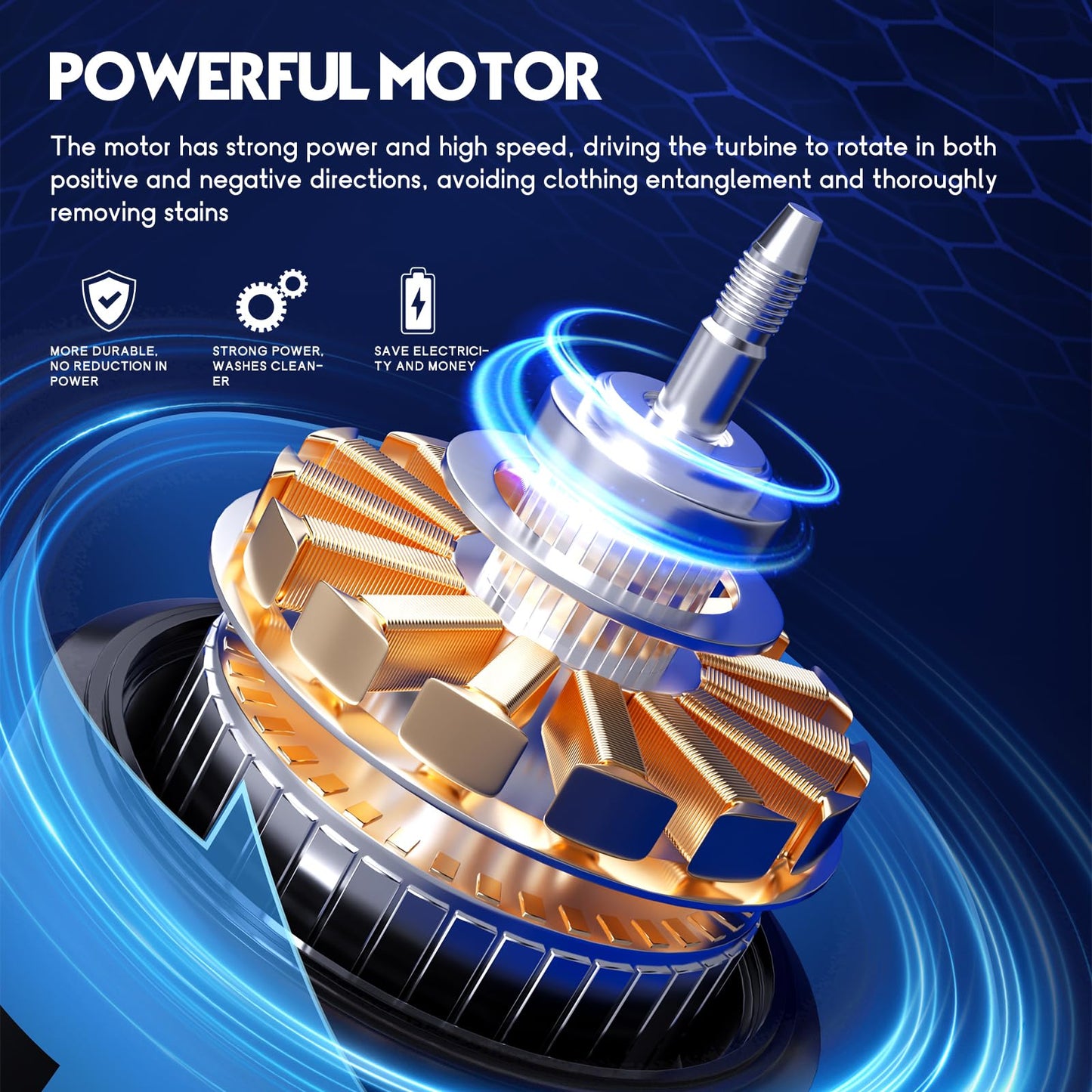 INTERGREAT Portable Washing Machine, 6.6 Lbs Mini Washer Machine Compact, 110V Single Tub Semi-Automatic Portable Laundry Washer Machine for Apartments, RV, Dorms, Traveling, Blue