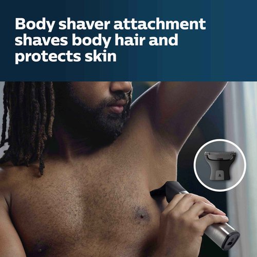 PHILIPS Norelco Multigroom 9000 Series MG9740-18-in-1 Precision Trimmer for Face, Head, and Body with Titanium Blades, 6-Hour Battery Life, and Showerproof Design, Packaging May Vary