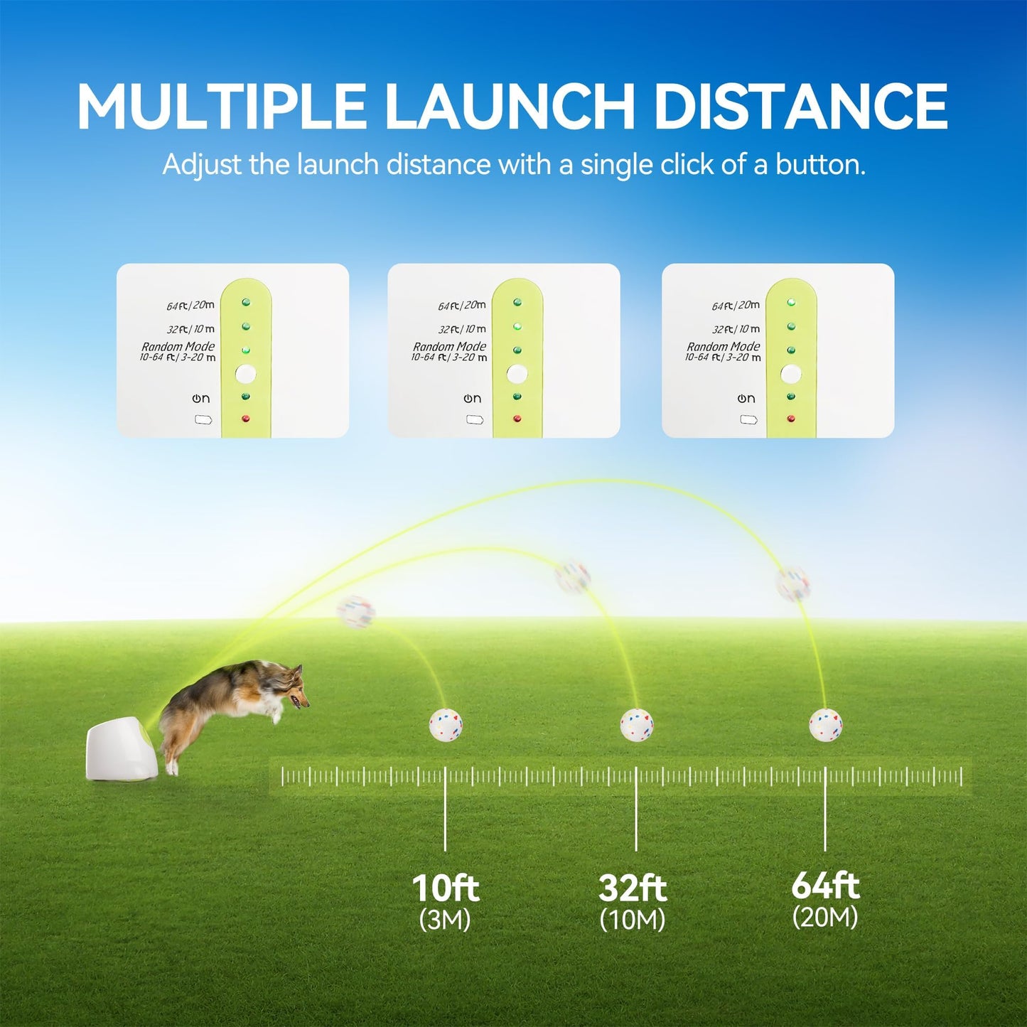 ALL FOR PAWS Automatic Ball Launcher for Dogs, Interactive Puppy Pet Balls Outdoor Thrower for Medium to Large Dogs and six 2.5-inch Tennis Balls Bundle