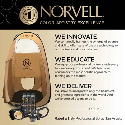 Norvell XL Portable Spray Tan Tent – Extra Large Pop Up Booth for Professional Sunless Tanning, Mobile Spray Changing Room with Carry Bag & Easy Clean Floor for Self Spray Tan Application