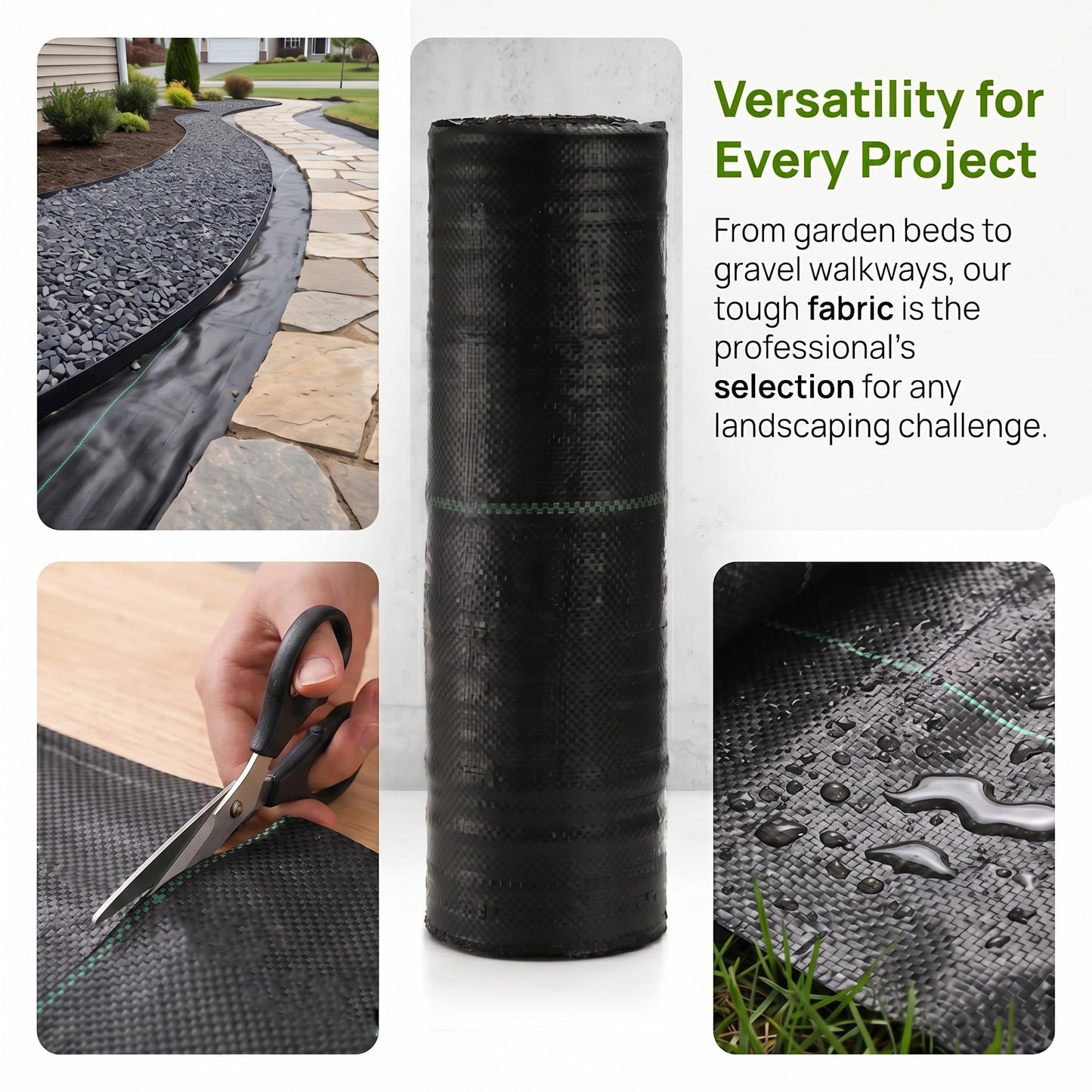 Suwimut 1.3FT x 250FT Weed Barrier Landscape Fabric, Heavy Duty Garden Cloth Ground Cover, Weed Block Gardening Mat Woven Geotextile Fabric for Garden, Yard, Pathway, Driveway, Road, Vegetable Patch