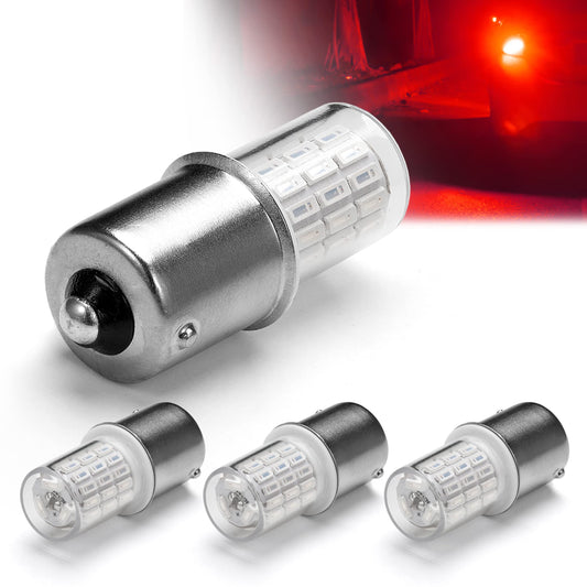 12V 1156 BA15S Red 1003 1141 7506 P21W LED Bulbs,DC Bayonet Single Contact Base,AC10-24V DC10-30 volt LED Replacement for Brake,Tail Lights,Blinker,Turn Signal,Parking or Running Lights,4Pack